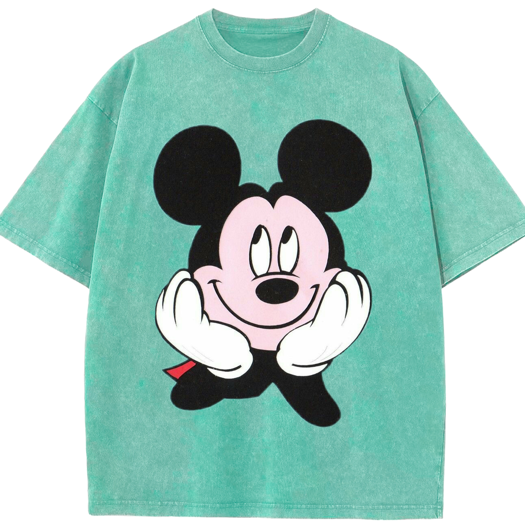 （画像用） ミッキーマウス Mickey Mouse 綿100% ヴィンテージ風 半袖Tシャツ（フロントプリント）
